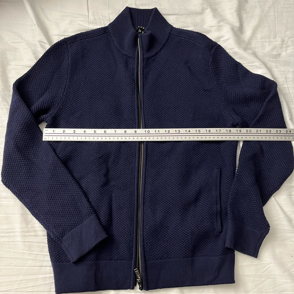 NWOT Theory Zip Up Sweater Werner Baltic Medium